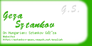 geza sztankov business card